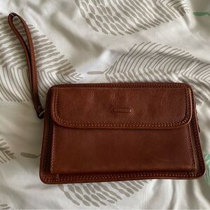 Katana brown leather clutch